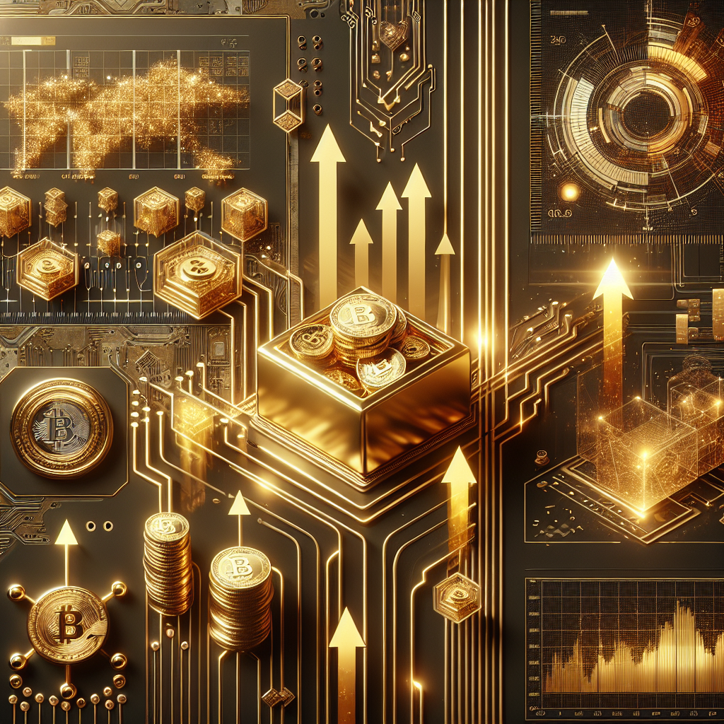 A futuristic illustration depicting a sophisticated gold algorithm trading strategy, featuring sleek graphics, golden hues, and high-tech elements, symbolizing successful backtesting in a digital environment.